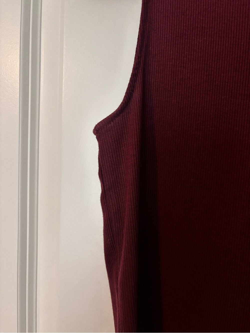 Wild Fable Sleeveless Ribbed Button-front Long Tank Top - Burgundy/maroon - Picture 3 of 6